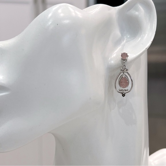 Cherry Tanzurine Brazilian Smoky Quartz Sterling Silver Drop Earrings - Picture 4 of 11